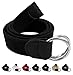 Enimay Unisex Casual Thick Military Canvas Web Double D-Ring Solid Color Belt