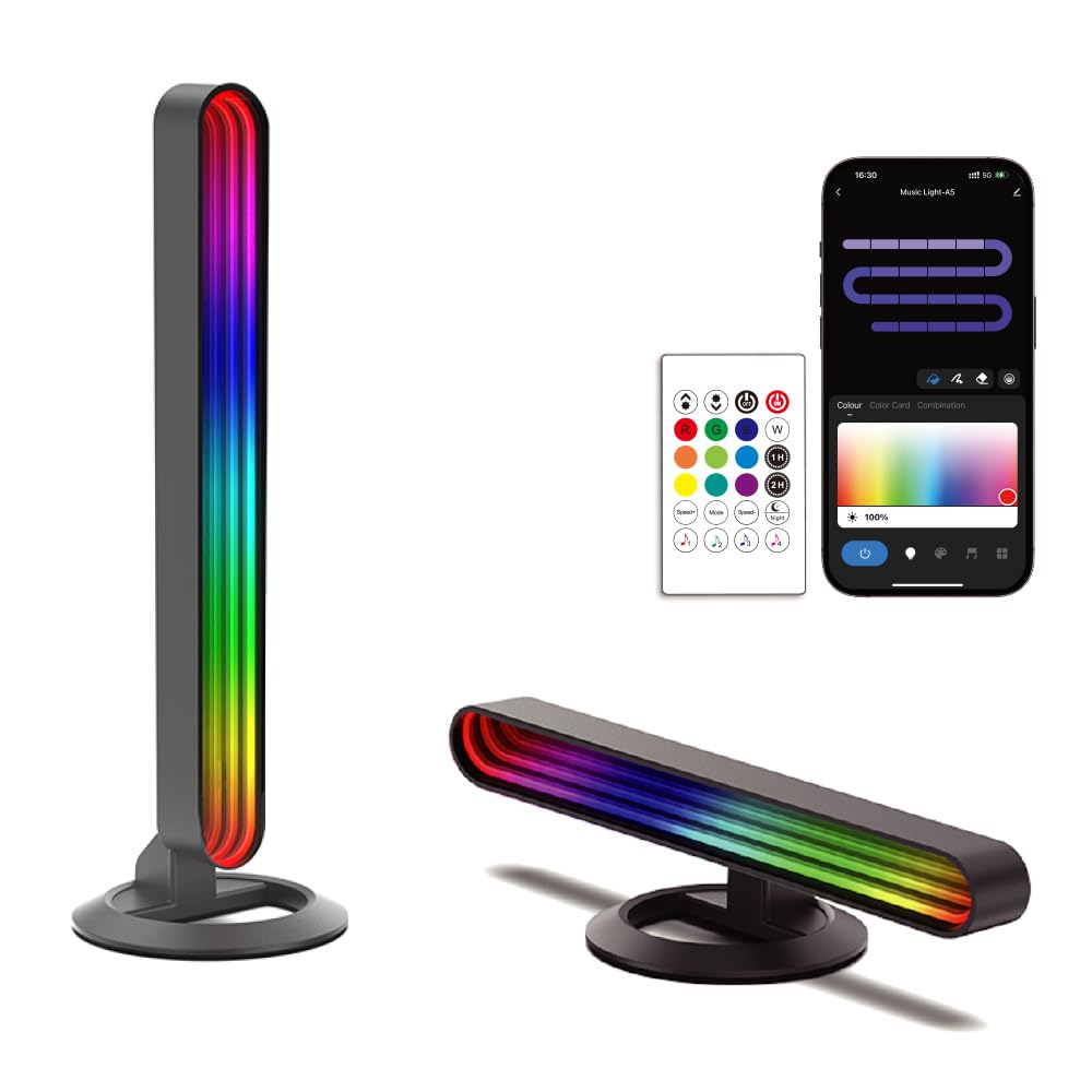 Photo 1 of Smart Infinity Mirror LED Light Bars, 11" RGB Plus IC Gaming Lights, 16 Million Colors Changing, Sync with Music, Dimmable Desk Lamp for PC TV Backlight, Mood Lighting for Living Room, Bedroom