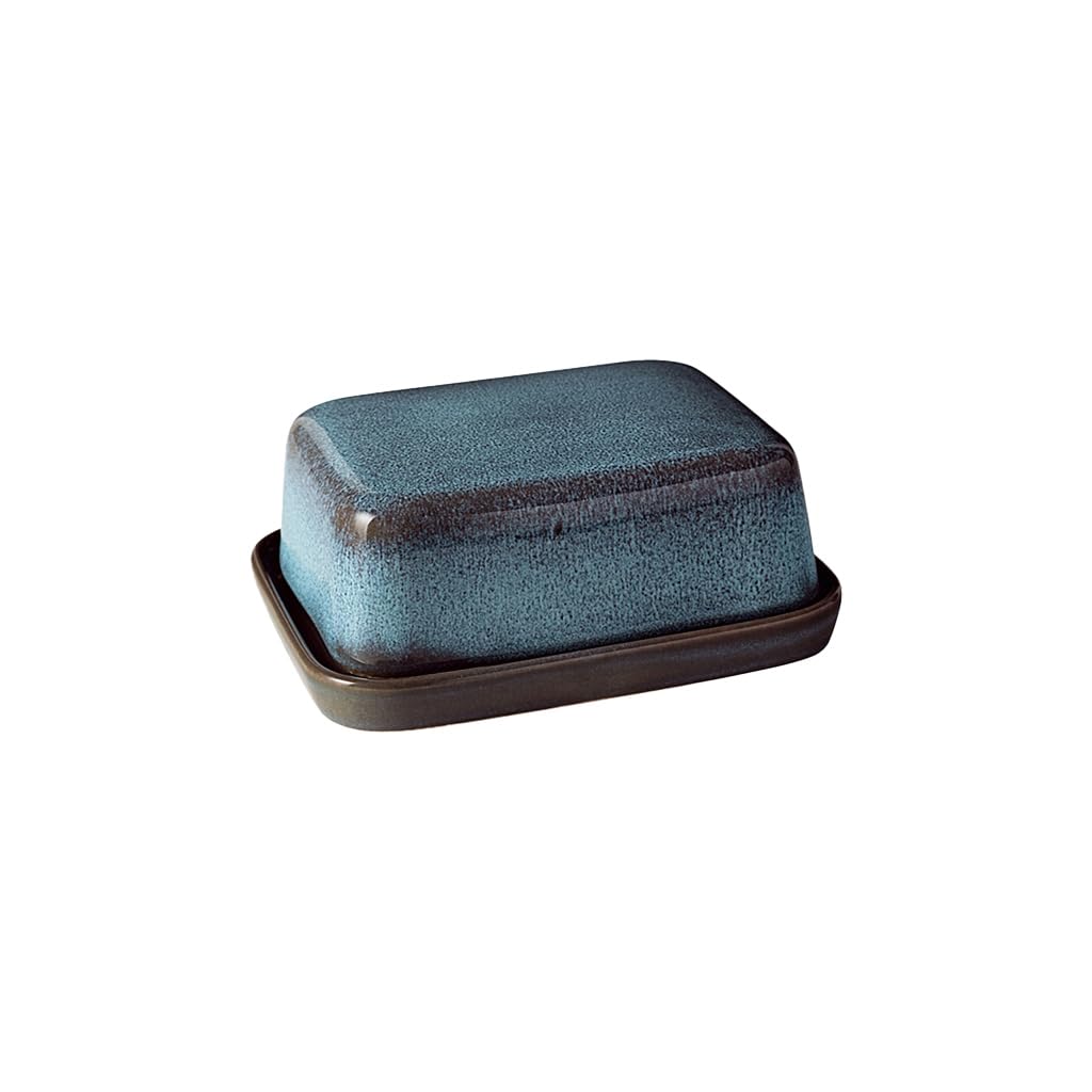 like. by Villeroy & Boch 10-4282-1800 Lave glacé Butter Dish, Stoneware, 15x12x6,5cm, Blue