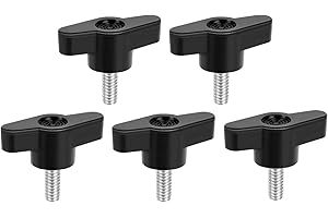 MewuDecor M6 x 15mm Z Type Handle Thumb Screws Plastic Head Mechanical Handle Bolts T-Shaped Wing Adjustable Knobs Carbon Steel, 5 PCS