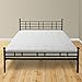 Best Price Mattress Mellow Allston-Metal Platform Bed with Built-in Slats & Headboard Patented Bifold Easy Assembly, TwinXL, Black