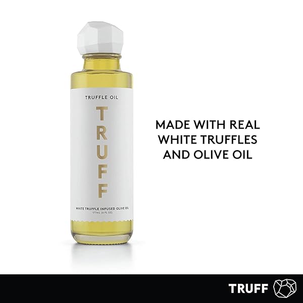 TRUFF WHITE TRUFFLE OIL – WHITE TRUFFLE INFUSED OLIVE OIL – GOURMET DRESSING, SEASONING, MARINADE, OR DRIZZLE, NON-GMO, GLUTEN-FREE, 6 FL.OZ