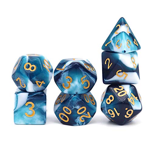 PJOY DND Dice Set Wisp D D Dice for Dungeons and Dragons Role Playing Games (Red Black) (Teal White) - Thumbnail 5