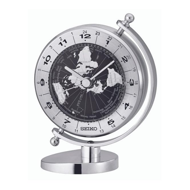 Seiko World Time Globe Mantel Clock QHG106S