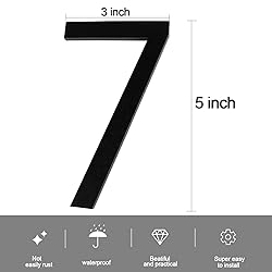 Self-adhesive House Number,5 Inch Black House