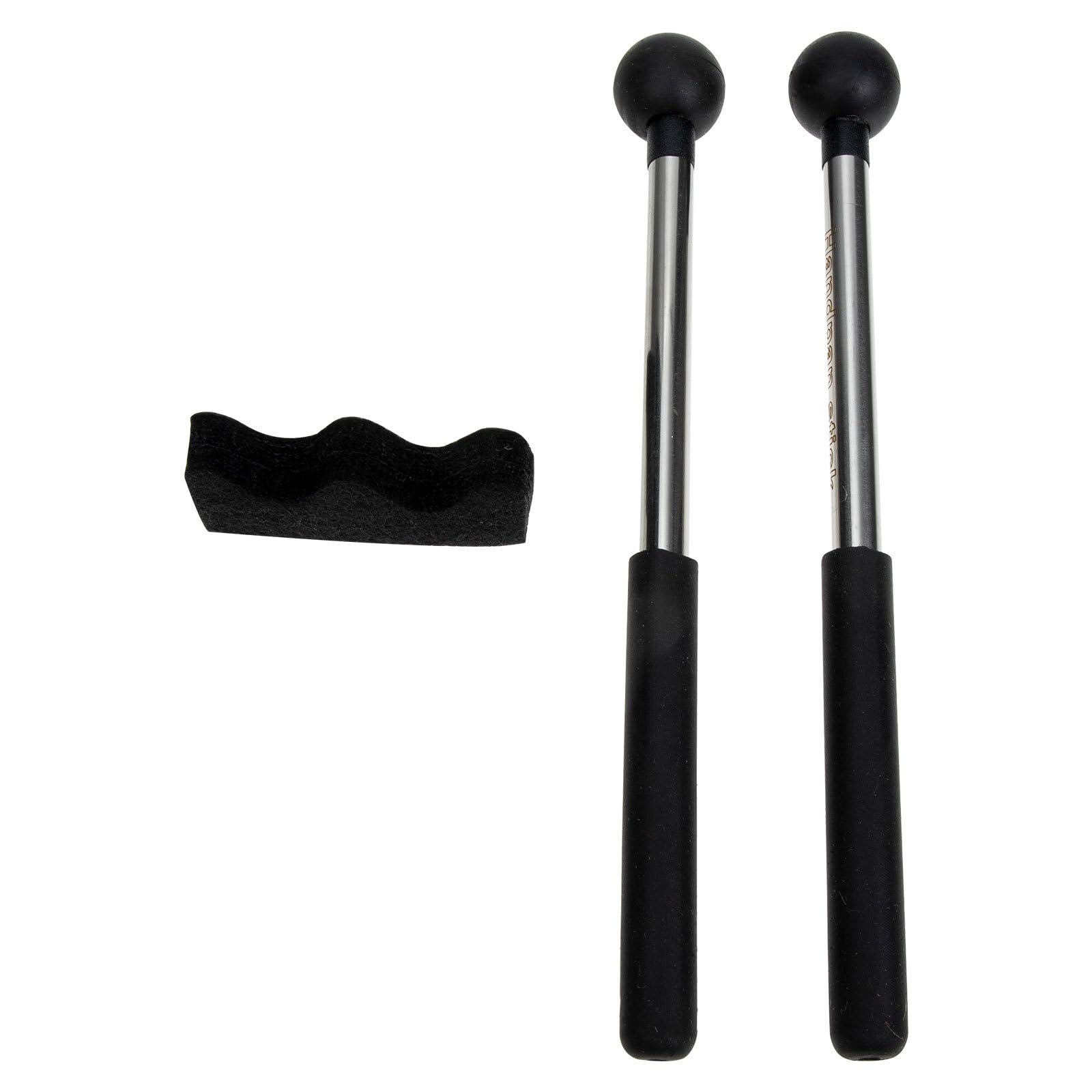 Mikinona 1 Pair Plastic Solid Mallets Percussion Hammer Drumsticks for Xylophone Glockenspiel Marimba Chimes Tubular Bells 21cm Long Rubber Head Black for Drums Tongue Drums and Keyboard Percussion