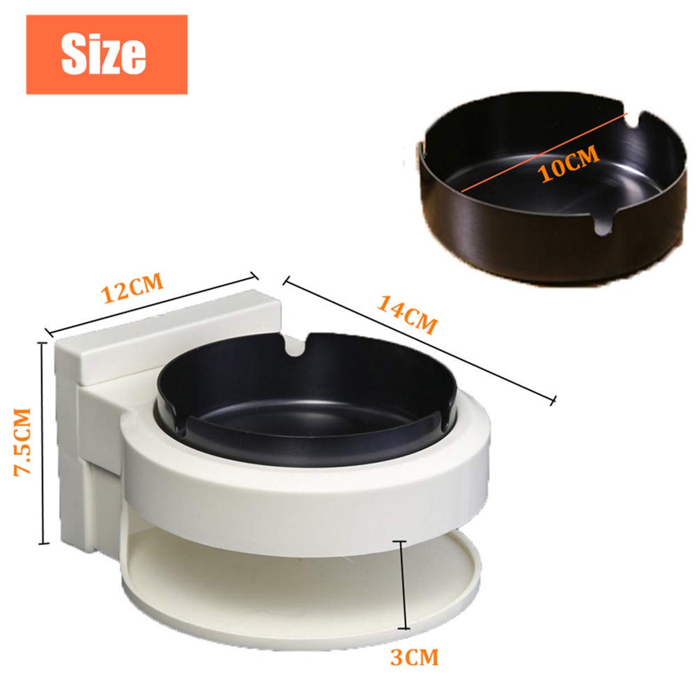 VSTYLE Cigarettes Ashtray, Stainless Steel Wall Mounted Indoor Ashtray Hanging Tray Punch-Free Suction Cup with Smoker Container for Bathroom Toilet Porch Hotel Hallway Kitchen