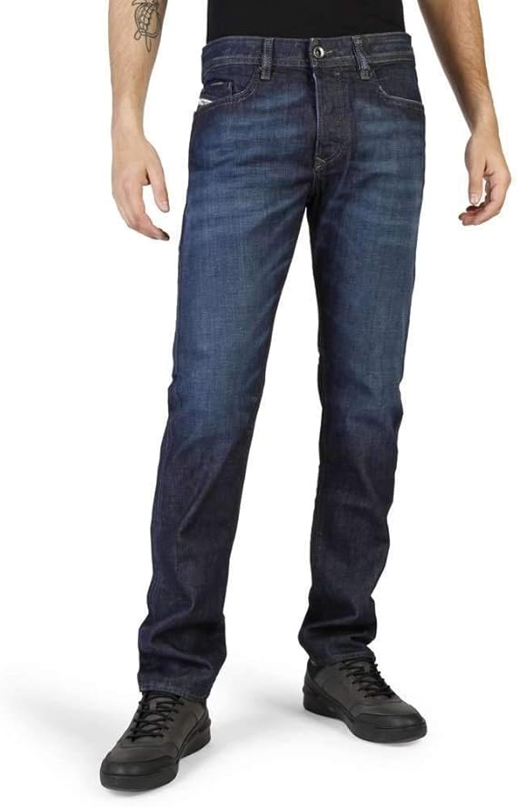Diesel Men's Buster Regular Slim Tapered Fit Jean 0844C, Denim, 31 at Amazon Menâs Clothing store