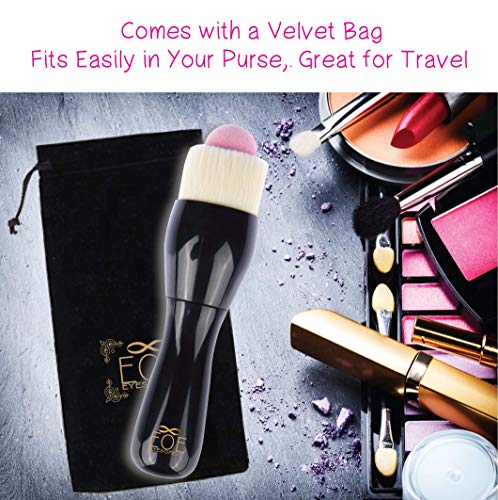Retractable Makeup Brush, sponge will retract [by EOE] ALL in ONE great for Travel. For Liquid Foundation and Powder Foundation or blush. Great Cosmetic tool for face, Small compactl. - Thumbnail 4