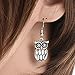 Diamondo Owl Dangle Earrings Retro Light Ear Jewelry Women Ancient Silver Color