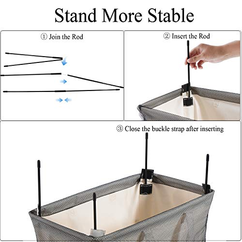 Haundry 2 Pack Light and Dark Laundry Hamper with Extended Handles