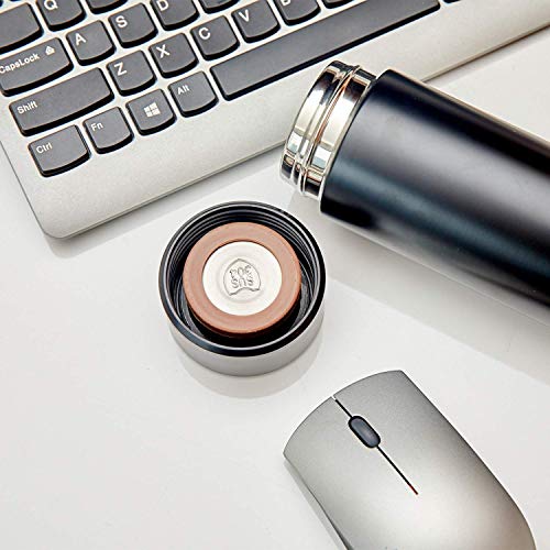 Inshere Smart Temperature Measuring Mug LED Touch Display Temperature Water Bottle Water Cup (Black)