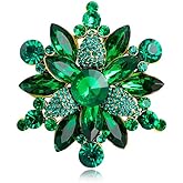 Vintage Crystal Rhinestone Flower Shape Brooch Pin Statement Jewelry Gift Accessories for Women