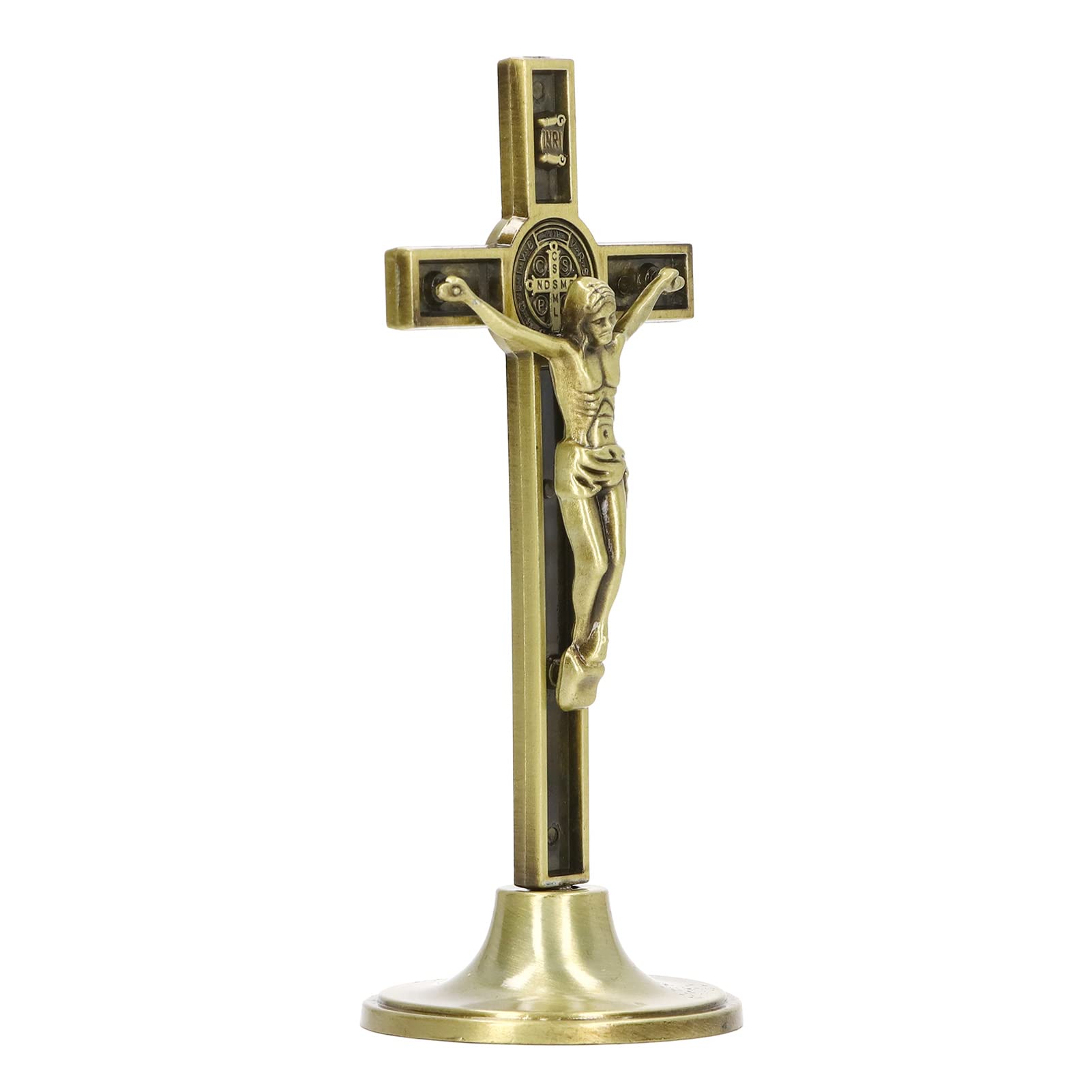 Crucifix Wall Cross Wall Hanging Cross Handmade Antique Design Beautiful Standing Catholic Crucifix for Dressers Art Sculpture Home Living Room Decor