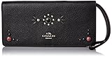 COACH Women's Western Rivets Slim Wallet SV/Black Wallets