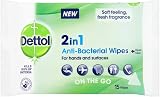Dettol Antibacterial Hand Wipes Fresh Scent 135 Wipes 15 x 9 pack view 2