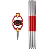 Mini Prism With 4 Poles Tools for Instuements, Survey Mini Prism for Total Station Surveying Prism Constant 17.5 mm Offset Tools for Instuements