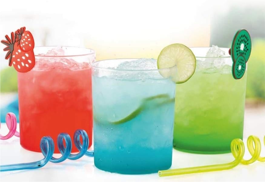 Prexo Plastic Unbreakable Stylish Mocktail, Water, Juice Party Glasses (Set of 6) TIK tok (Transparent)
