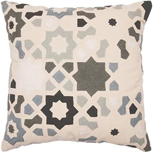 Ardenmead Cotton Cushion Covers 16x16. Embroidered Decorative Pillow. Set of 2 (Design02, Multi Color - 4)