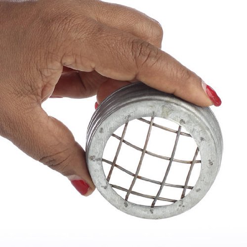 Turn a Jar Into a Vase! Large Mouth Frog Grated Galvanized Metal Lid for Floral Arranging, Crafting, and More- Package of 6