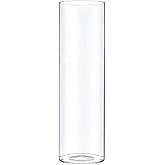 CYS EXCEL Clear Glass Cylinder Flower Vase (H:10" D:3") Hurricane Floating Candle Holder Table Wedding Centerpiece Home Decor