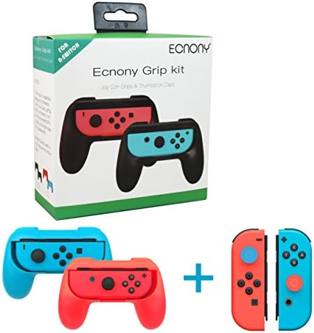 Ecnony Nintendo Switch Joy-con Grips, Thumbstick Caps, Joy-con Handle, 2 pack( Red and Blue )