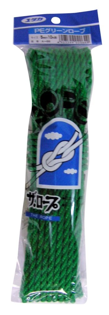 ユタカメイク PEグリーンロープ A‐68 5mm×10M商品画像