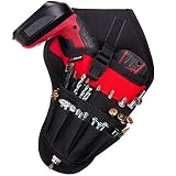 NoCry Fast Draw Drill Holster - Balanced Fit for Cordless T-Drills, 17 Accessory Pockets and Open Loops for Tool and Bit Storage, Belt-Attachment