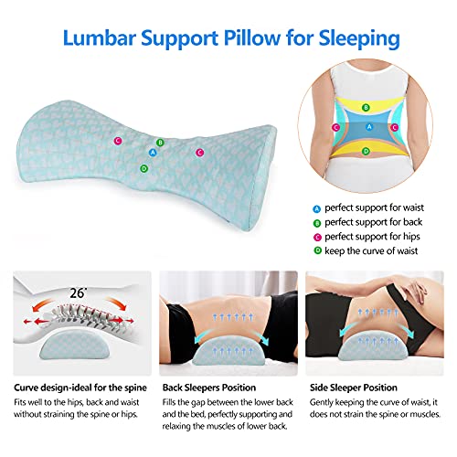 Lumbar Support Pillow for Sleeping Memory Foam Back Lumbar Support