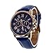 Coromose Geneva Roman Numerals Faux Leather Analog Quartz Women Wrist Watch(Dark Blue)
