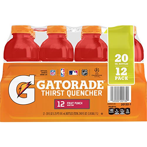 Gatorade Thirst Quencher, Fruit Punch, 20 Ounce Bottles (Pack of 12)