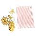 MonkeyJack 25x Glitter Gold Unicorn Paper Straws Disposable for Kids Birthday Party Decoration-Pink
