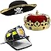 Funny Party Hats Dress Up Hats – 3 Costume Hats, King Crown, Pirate Hat, Fireman Hat - Dress Up Clothes