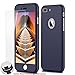 Phone 7 Plus Case,Lavince Full Body Protection Hard Slim Cover[Dual Layer] with Tempered Glass Screen Protector for iPhone 7 Plus 5.5inch(Navy Blue)