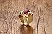 PMTIER Men's Stainless Steel Simple Gold Plated Ring with Square Red Gem Stone Size 11