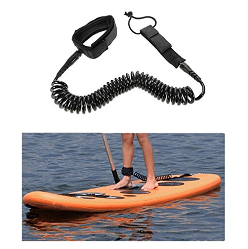 10' Coiled SUP Leash Inflatable Paddle Board Leash with or Without Waterproof Wallet (Only 1pc Ankle Leash)