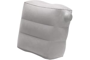 Alipis Inflatable Travel Foot Rest Pillow for Airplane Leg Support, Grey 3-Layer Non-Removable Cushion