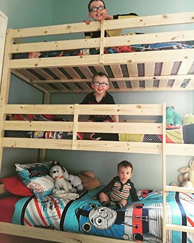 STRICTLY BEDS&BUNKS Pandora Euro Triple Sleeper, 3ft Single, Natural, 90 x 200 cm - Image 4