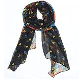 Kobwa(TM) Fashion Soft Paris Yarn With Flower Pattern Long Muffler Shawl Scarf Wraps +Kobwa's Keyring