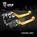 MZS Pivot Levers Brake Clutch Foldable CNC for Suzuki RM 125 250 RM125 RM250 1996-2003 (Gold)
