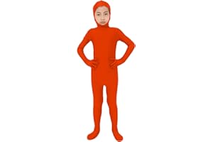Boys Girls Open Face Spandex Halloween Bodysuit Kids Stretch Plain Unitard One Piece Child Cute Festival Body Suit Jumpsuit