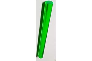 BEST ACRYLICS 1" Diameter x 12" Long Fluorescent Green Clear Translucent Extruded Acrylic Plexiglass Rod - 25.4mm x 304.8mm