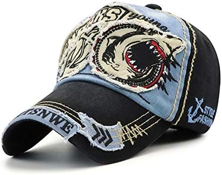 zhuzhuwen Visor men and women trend shark personality Europe and America cap new washed baseball hat 3 56-62cm