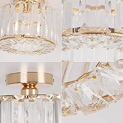 Semi Flush Mounted Ceiling Light Fixture Crystal