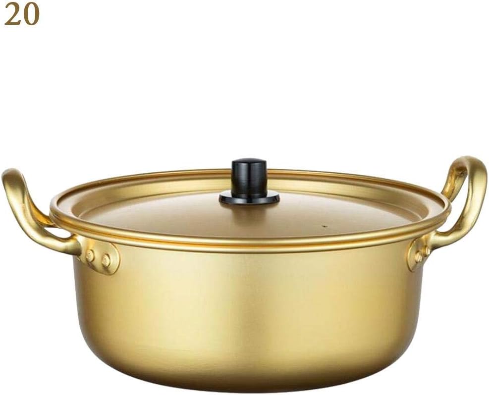 2019 New Korean Ramen Noodles pot Soup Pot with Handle with Oxidized Coating Aluminum Material Uniform Heating Fast Heating and Cooling for Kitchen