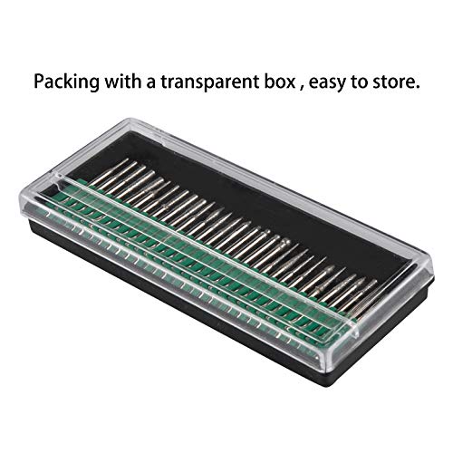 Aokitec Nail Drill Bits 30PCS Carbide 3/32inch (2.35mm) Cuticle Nail Drill Bits Set for Art Nail Cuticle Manicure Pedicure Tools
