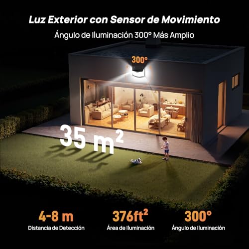 TECKNET Solar Outdoor Light, 248 LED/300° Powerful Illumination, Solar Outdoor LED Spotlights with Motion Sensor, 3 Modes IP66 Waterproof Solar Lights for Garden, Garage, Patio, 3 Pack
