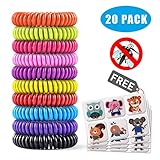 Mosquito Repellent Bracelet 20 Pack with 4 Patches,Waterproof Bug Repellent Wrist Bands pest control for Kids & Adults, 100% Natural Deet-free Resealable,Safe Indoor Outdoor ProtectionÂ Â 