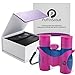 Kids Binoculars set 8x21 for Girls PINK orGREEN PuffinScout for Birdwatching-Spotting-High resolution REAL OPTICS Star-gazing Educational Toys for Girls - Outdoor Toys for Girls - Birthday Gifts Girls