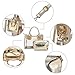 Clear Shoulder Handbags for Ladies, OURBAG Fashion 2 in 1 Designer Women's Waterproof Transparent Handbag Top Handle Crossbody Bag and Purse (Gold)